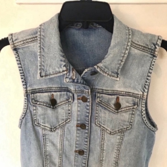 Rubbish Trucker Style Jean Vest Jacket Size M - Picture 7 of 8